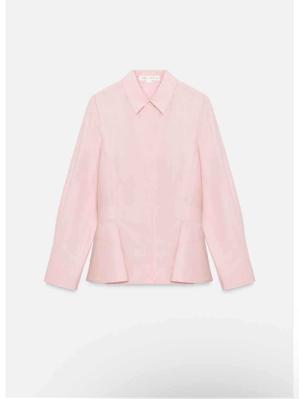 ZARA ZW COLLECTION POPLIN PEPLUM SHIRT SIZE XS - Picture 10 of 12